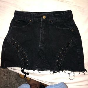 black Tobi jean skirt